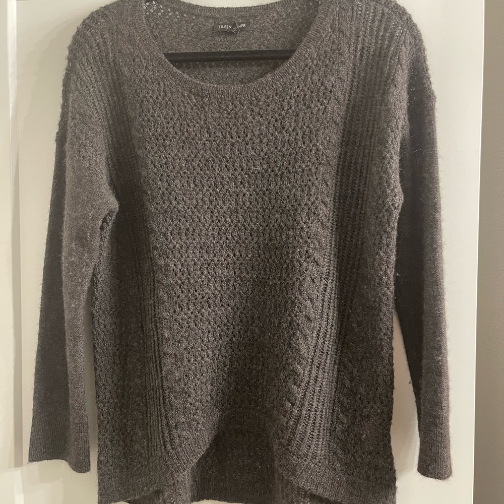 Eileen Fisher Charcoal Knit Sweater size S